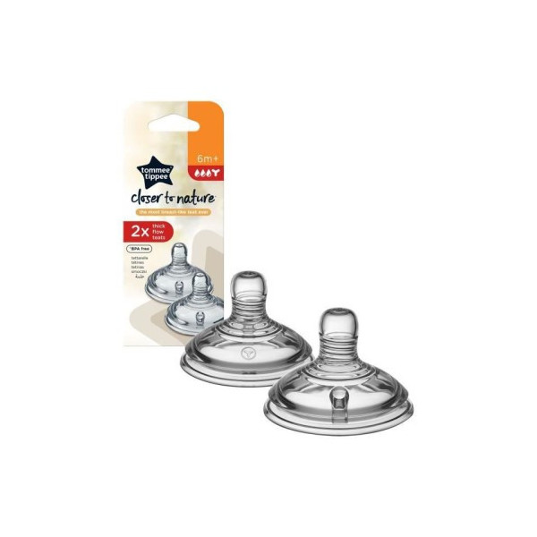 TOMMEE TIPPEE CLOSER TO NATURE 2 TETINES PREPARATION EPAISSE 6M+