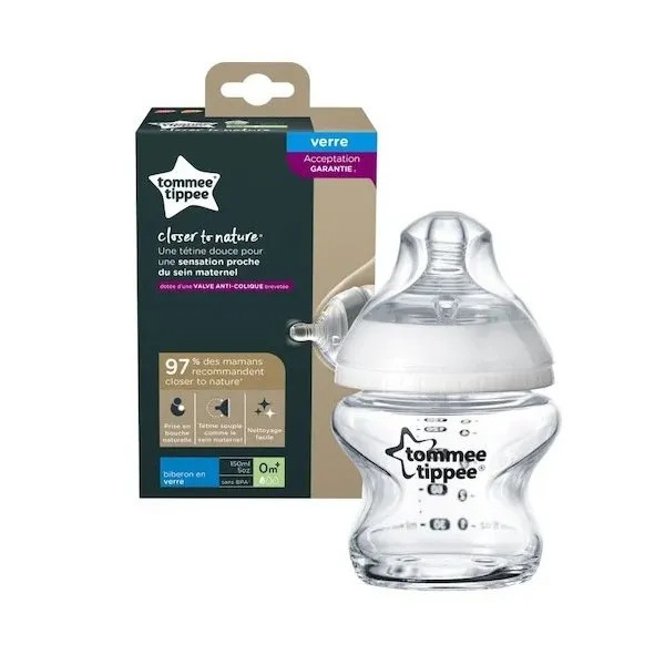 TOMMEE TIPPEE CLOSER TO NATURE BIBERON BLANC 0M+ 150ML