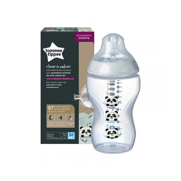 TOMMEE TIPPEE CLOSER TO NATURE BIBERON PANDA VERT 3M+ 340ML