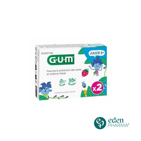 GUM DENTIFRICE DUO JUNIOR 6+ 2*50ML