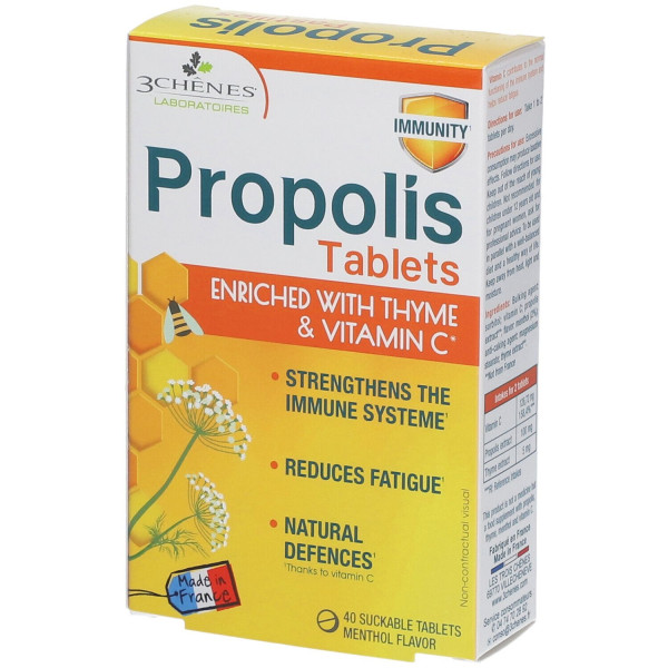 3 CHENES PASTILLES A LA PROPOLIS 40 PASTILLES