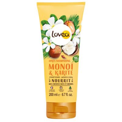 LOVEA APRES SHAMPOOING MONOI & KARITE CHEVEUX SECS ET ABIMES 200 ML