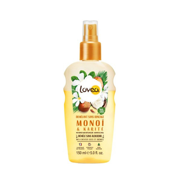 LOVEA DEMELANT SANS RINCAGE MONOI & KARITE CHEVEUX SECS ET ABIMES 150 ML