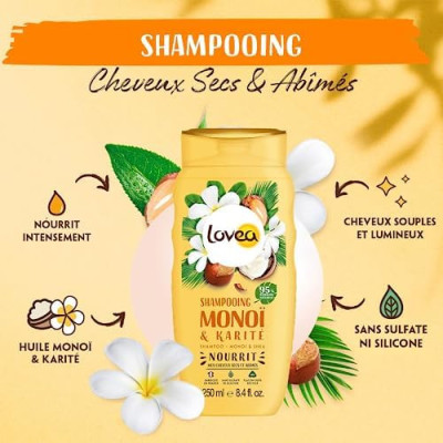 LOVEA SHAMPOOING MONOI & KARITE CHEVEUX SECS ET ABÎMÉS 250 ML