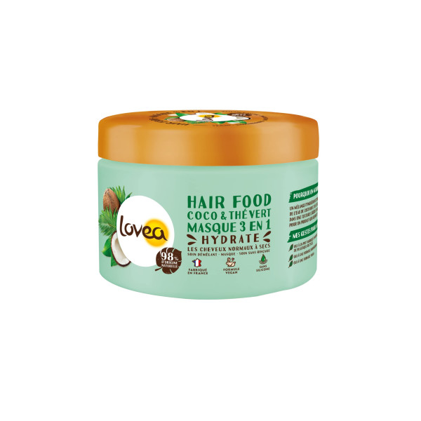 LOVEA HAIR FOOD MASQUE 3 EN 1 COCO & THE VERT CHEVEUX NORMAUX 390ML