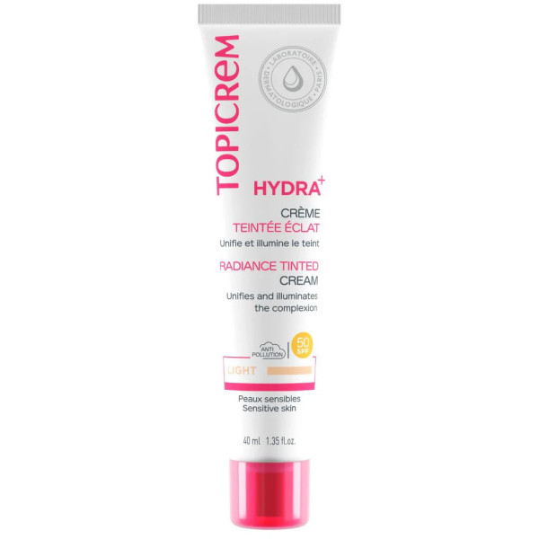 TOPICREM HYDRA+ CRÈME TEINTÉE ÉCLAT SPF50 40 ML