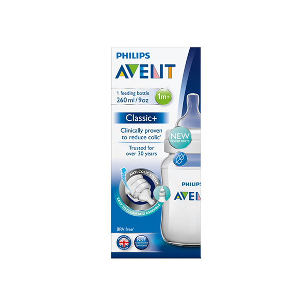 AVENT BIB NATURAL ANTI-COLIC 1M+ 260ML SCF813/61