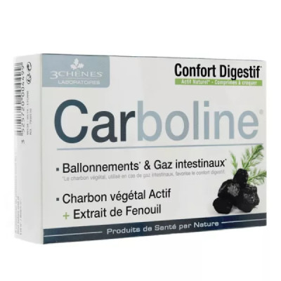 3-CHENES-CARBOLINE-BALLONNEMENTS---GAZ-INTESTINAUX-30-COMPRIMES