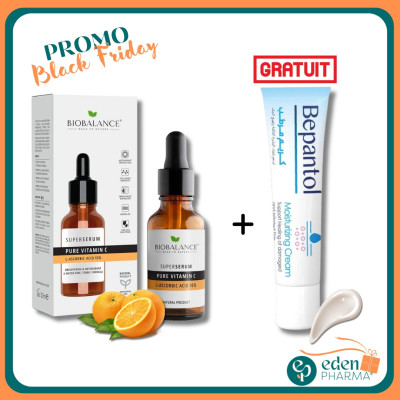 VENTE FLASH BIOBALANCE SUPER SERUM PURE VITAMIN C 30ML + CREME HYDRATANTE APAISANTE GRATUITE