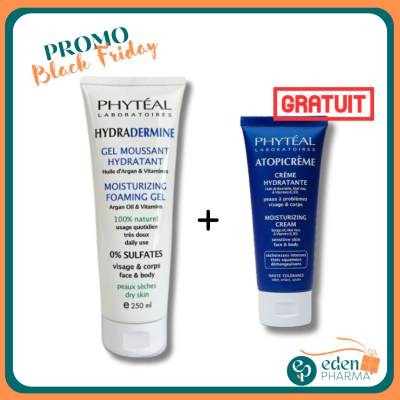 VENTE FLASH PHYTEAL GEL NETTOYANT  HYDRADERMINE + CREME ATOPICREME GRATUITE