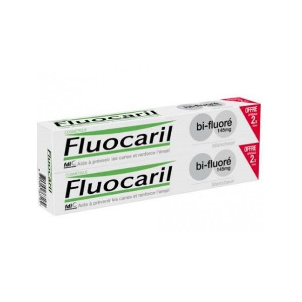 FLUOCARIL DENTIFRICE BLANCHEUR BI-FLUORE LOT DE 2 X 75 ML