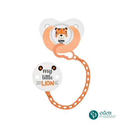 WEE BABY SUCETTE AVEC CHAINE orange 0-6M