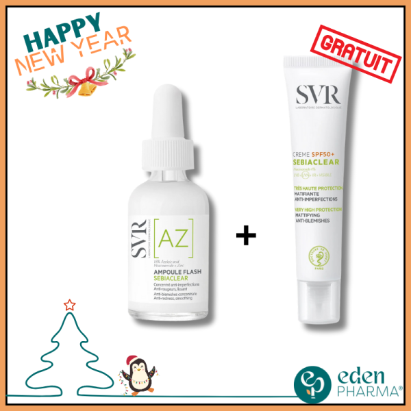 VENTE FLASH SVR SEBIACLEAR AMPOULE AZ + CREME SEBIACLEAR SPF 50+