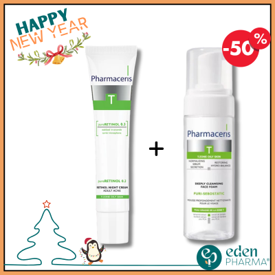 PHARMACERIS T PURE RETINOL + MOUSSE NETTOYANTE T-40%