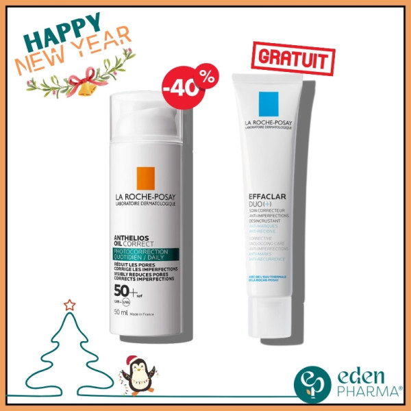 LA ROCHE POSAY ANTHELIOS ECRAN OIL CORRECT + EFFACLAR DUO+ SOIN ANTI-IMPERFECTIONS 15ML GRATUIT