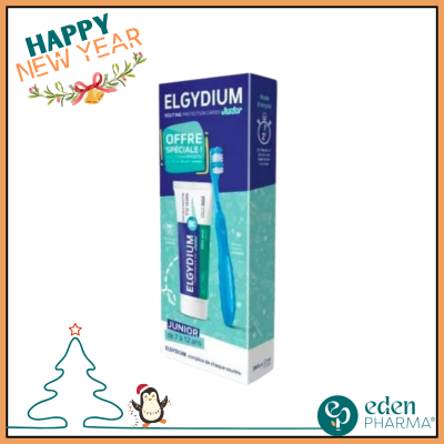 ELGYDIUM DENTIFRCIE JUNIOR MINT + BROSSE A DENT AVEC TROUSSE GRATUITE