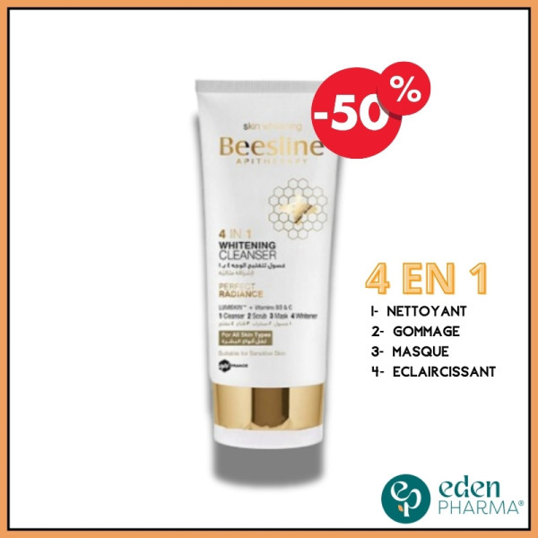 BEESLINE GEL NETTOYANT ÉCLAIRCISSANT VISAGE 4EN1 150ML -50%