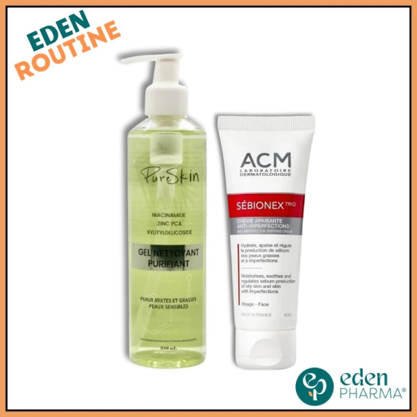 OFFRE PURE SKIN GEL NETTOYANT + ACM SEBIONEX TRIO CREME