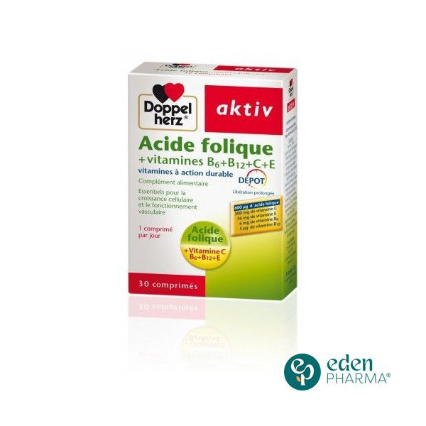 AKTIV ACIDE FOLIQUE VITAMINES B+C+E 30 COMPRIMES