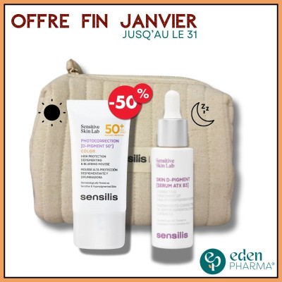 SENSILIS TROUSSE D-PIGMENT SERUM ATX B3 ET L'ECRAN TEINTE ANTI TACHES -50%