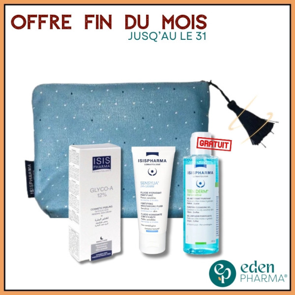 COFFRET GLYCO A 12% CREME + SENSYLIA 24 CREME + TEEN DERM GEL NETTOYANT GRATUIT