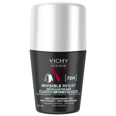 VICHY DEODORANT RESIST DETRANSPIRANT 72H INVISIBLE HOMME 50ML