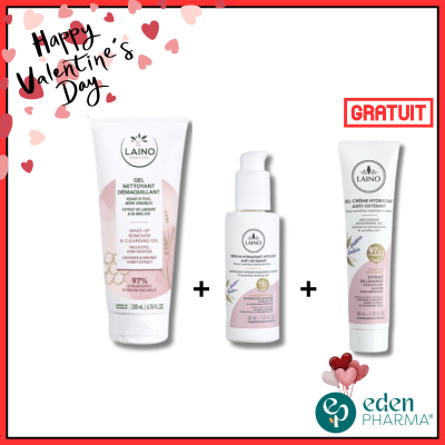 PACK ECLAT LAINO  GEL NETTOYANT + LAINO SERUM + LAINO CREME HYDRATANTE GRATUIT