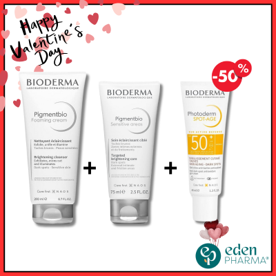 BIODERMA PIGMENTBIO FOAMING CREME + BIODERMA PIGEMENTBIO SENSITIVE AREAS -20% + BIODERMA SPOT-AGE 50+ -50%