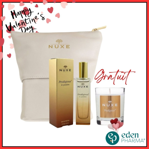 NUXE PARFUM PRODIGIEUX 30ML + TROUSSE & BOUGIE NUXE 60G (OFFERT)