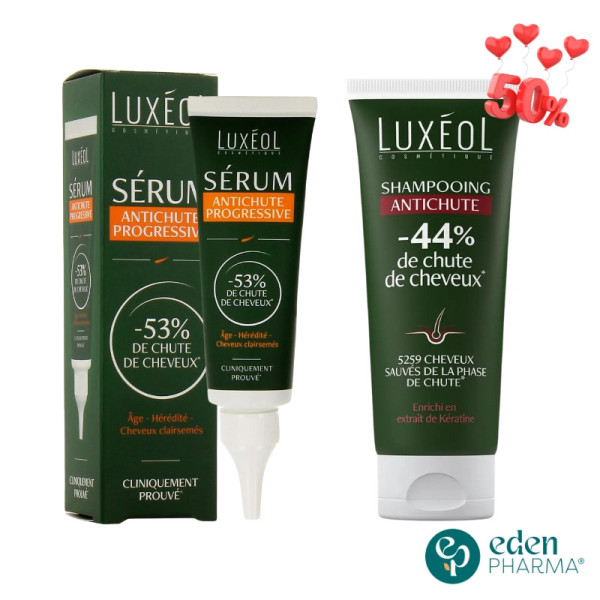 LUXEOL COFFRET SERUM ANTI CHUTE PROGRESSIVE 50ML + SHAMPOING ANTI CHUTE 200ML -50%