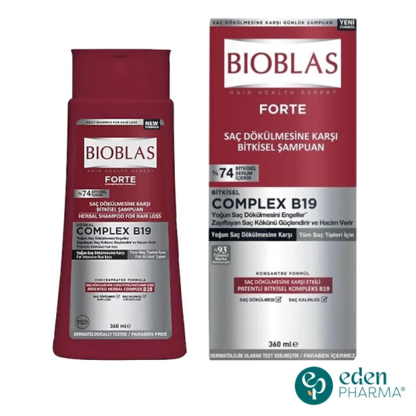 BIOBLAS HERBAL SHAMPOING ANTI CHUTE FORTE INTENSIVE COMPLEX B19 360ML