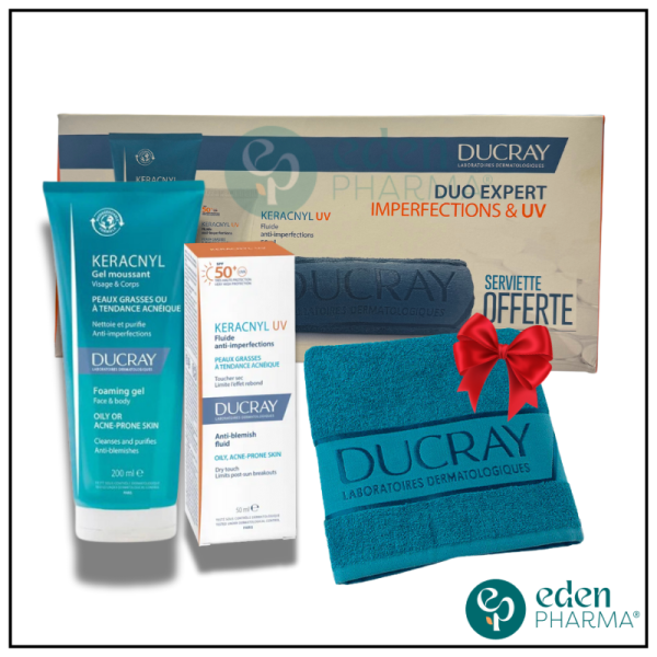 DUO EXPERT IMPERFECTION ET UV DUCRAY KERACNYL GEL NETTOYANT + KERACNYL UV SPF50+