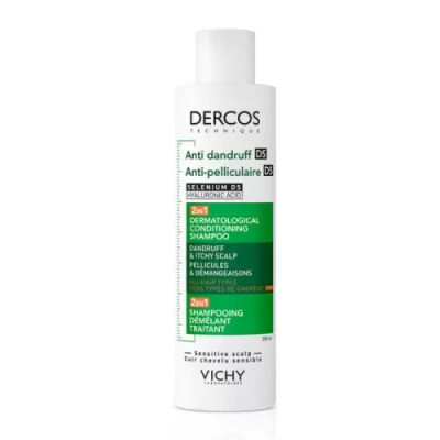 VICHY DERCOS SHAMPOOING 2EN1 ANTI-PELLICULAIRE DS ET DEMELANT 200ML