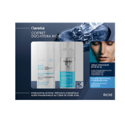 CLARENIA COFFRET DUO-HYDRA RICHE+MOUSSE HYDRATANTE 50ML(OFFERT)