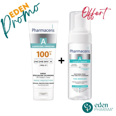 PHARMACERIS-A-MEDIC-PROTECTION-100SPF-75ML-+-MOUSSE-A-150ML-GRATUIT