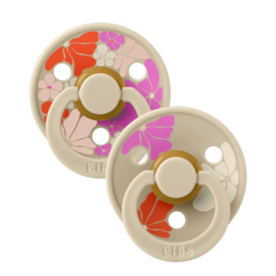 BIBS 2 SUCETTE NATURAL RUBBER MORNING BLOOM LATEX TIE DYE 1 AGE 0M+