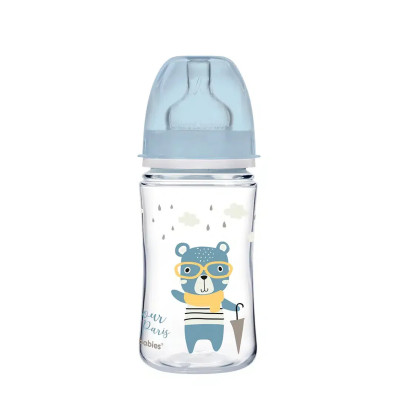 CANPOL BIBERON COL LARGE POLYPROPYLÈNE BONJOUR PARIS BLEU 240ML