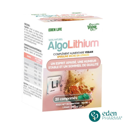 EDENLIFE ALGO LITHIUM 20 COMPRIMÉS