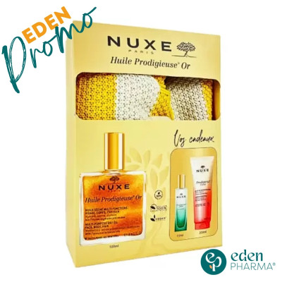 NUXE SAC HUILE PRODIGIEUSE OR 100ML+PRODIGIEUX GELEE DE DOUCHE FLORAL 200ML (OFFERT)+LE PARFUM NEROLI 15ML (OFFERT) REF 0053