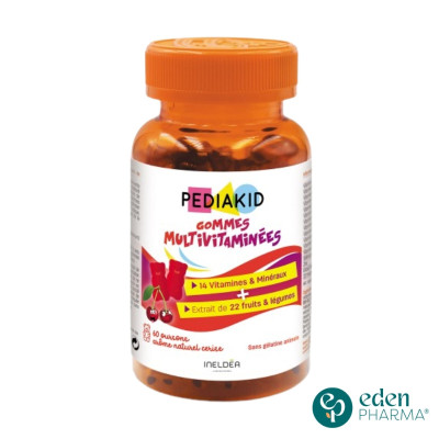 PEDIAKID GOMMES MULTIVITAMINÉES 60 OURSONS