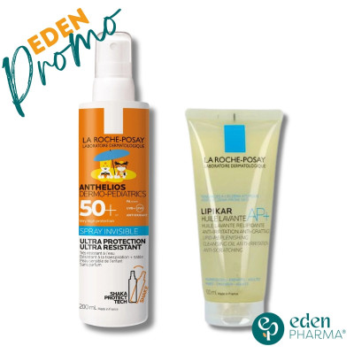 LA ROCHE POSAY ANTHELIOS SPRAY DERMO-PEDIATRICS CREME SOLAIRE ENFANT SPF50+ 200ML+LIPIKAR HUILE LAVANTE 200ML