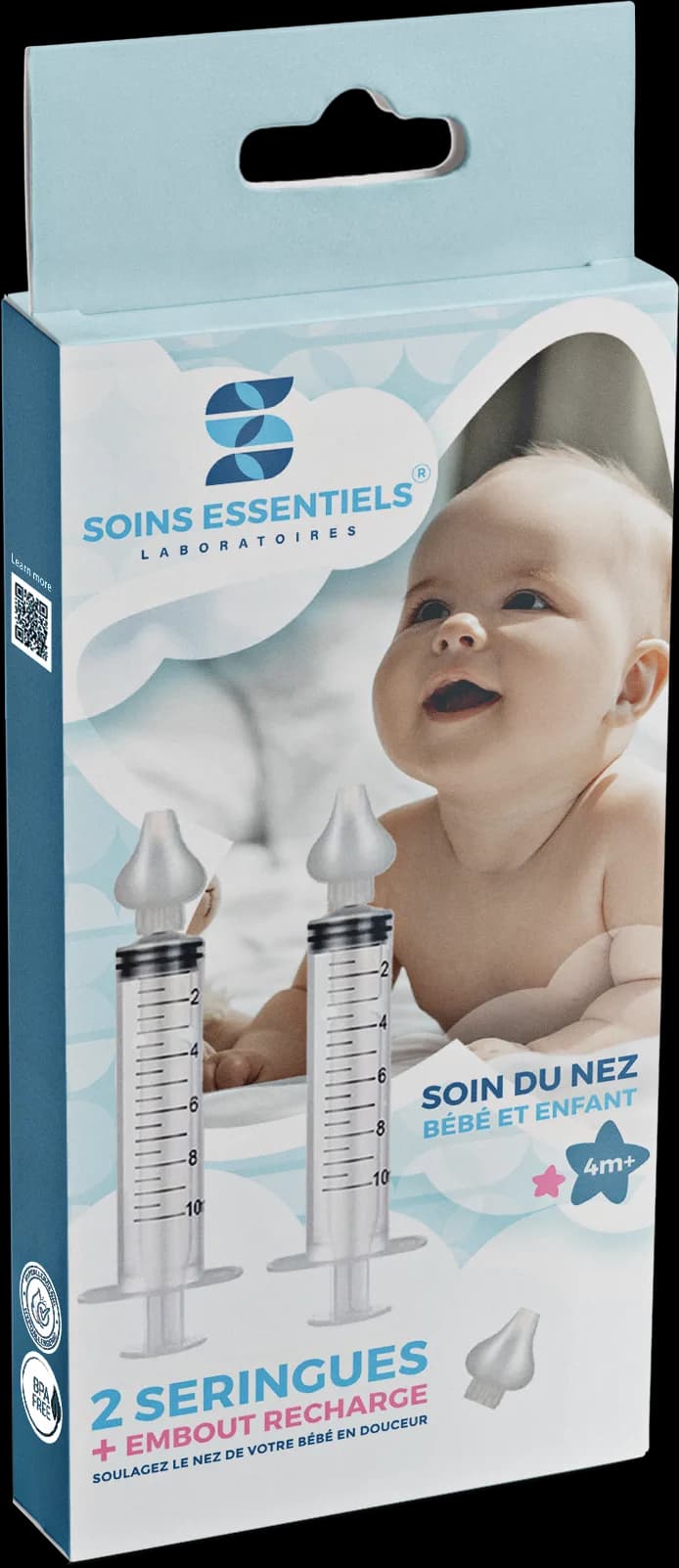 Soins Essentiels 2 Seringue Nasale + 3 Embouts