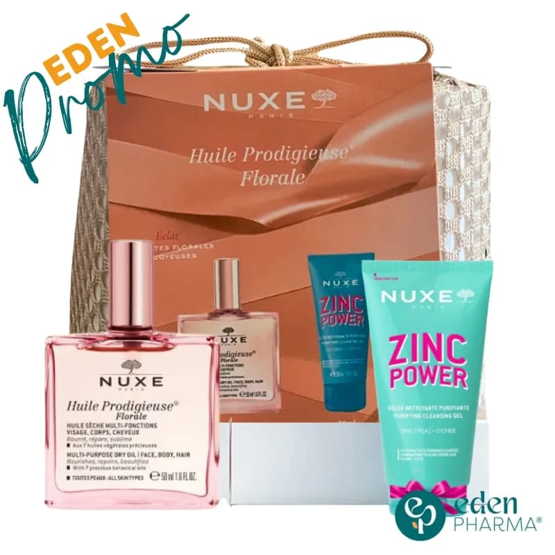 NUXE TROUSSE HUILE PRODIGIEUSE FLORALE 50ML+ZINC POWER GELEE NETTOYANTE PURIFIANTE 30ML(OFFERT)