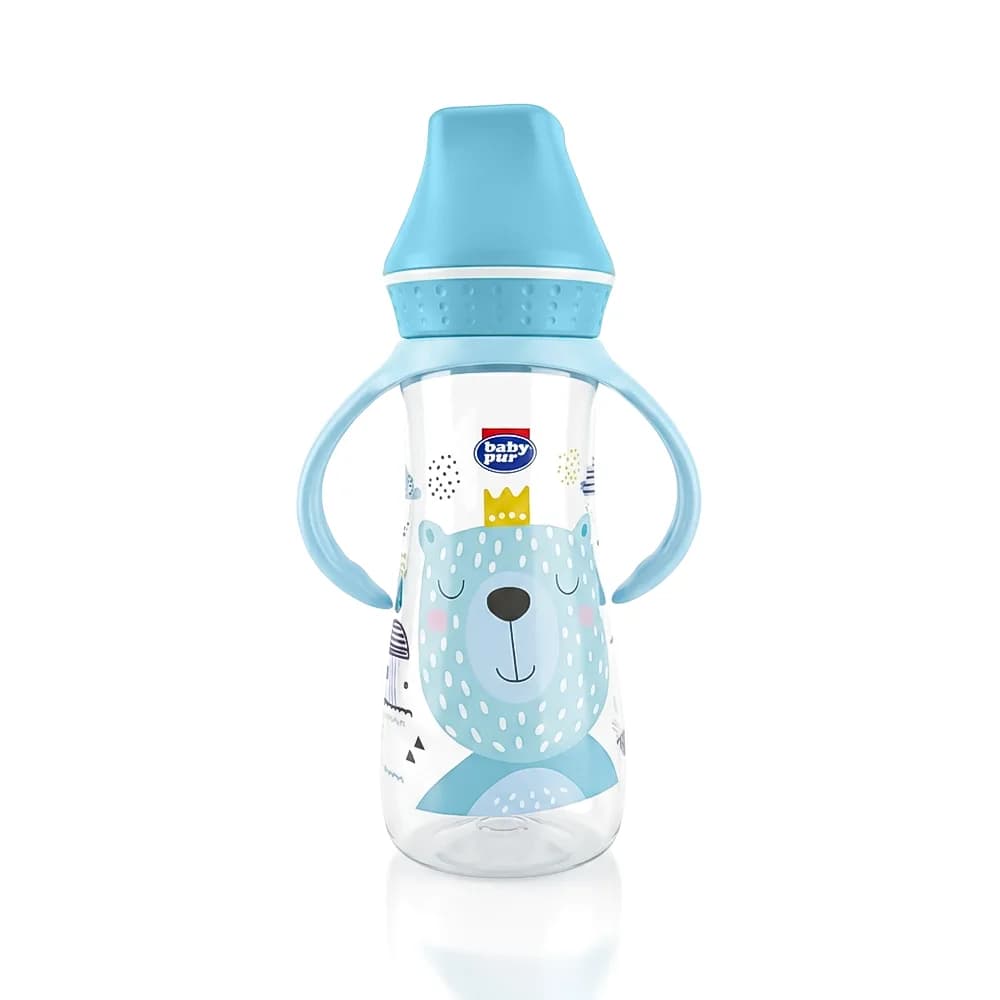 Baby Pur Biberon en Plastique Matte Avec Anse 250 ml Ref 72041