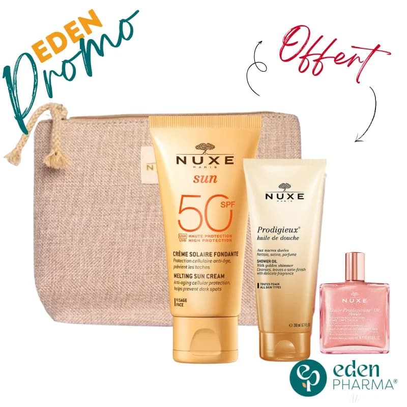 Nuxe Trousse Creme Fondante SPF50 + Huile de Douche 30 ml + Huile Florale 10 ml Gratuit