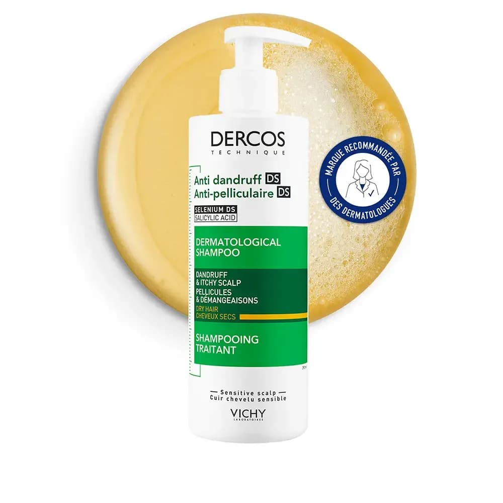 VICHY DERCOS SHAMPOING TRAITANT ANTI-PELLICULAIRE CHEVEUX NORMAUX A SEC 390 ML