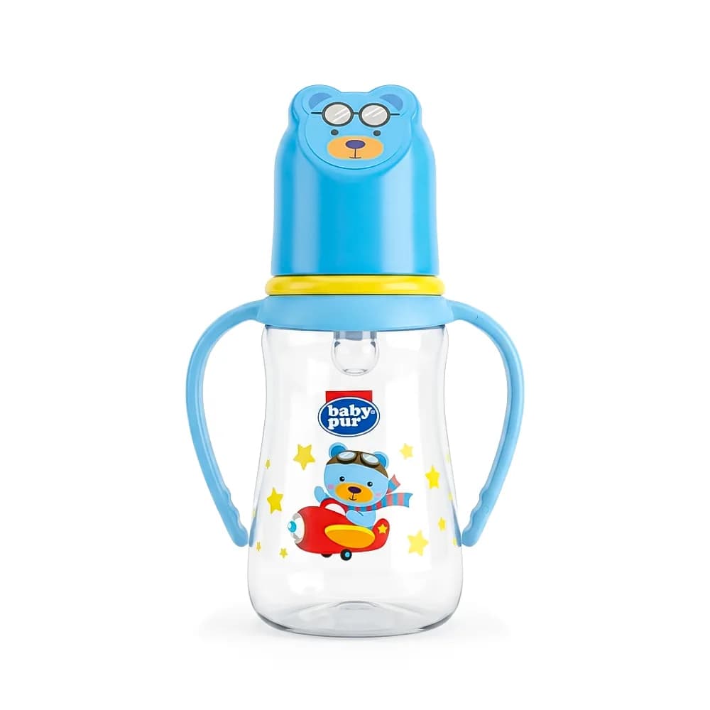 Baby Pur Biberon Plastique Safari Avec Anses 125 ml Ref 72036