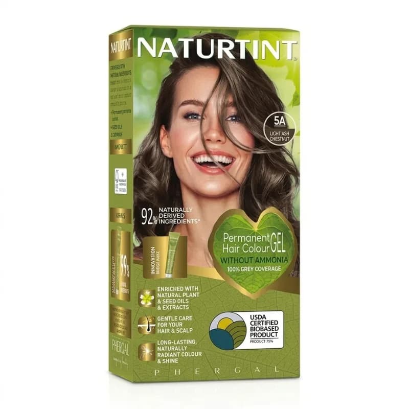 NATURTINT 5A CHATAIN CLAIR CENDRE COLORATION PERMANENTE SANS AMMONIAQUE AUX EXTRAIT VEGETAUX