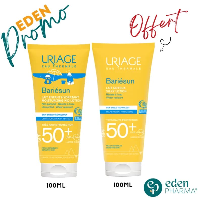 Uriage Bariesun Lait Solaire Kids SPF50+ 100 ml + Lait Solaire Adulte SPF50+ 100 ml Offerte