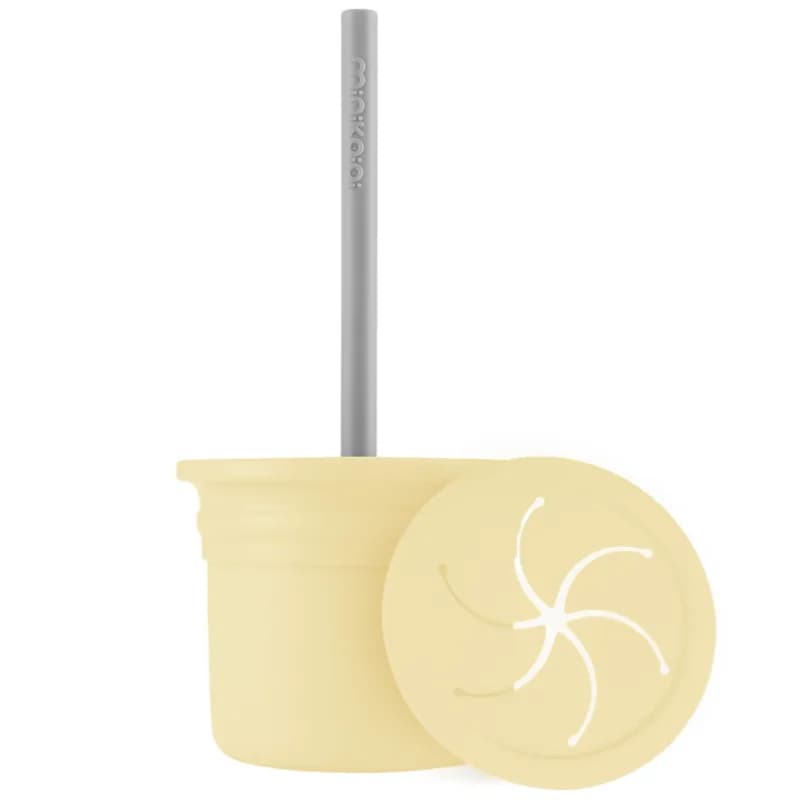 Minikoioi Sip+snack Gobelet a Gouter en Silicone Avec 2 Couvercles 6 m+